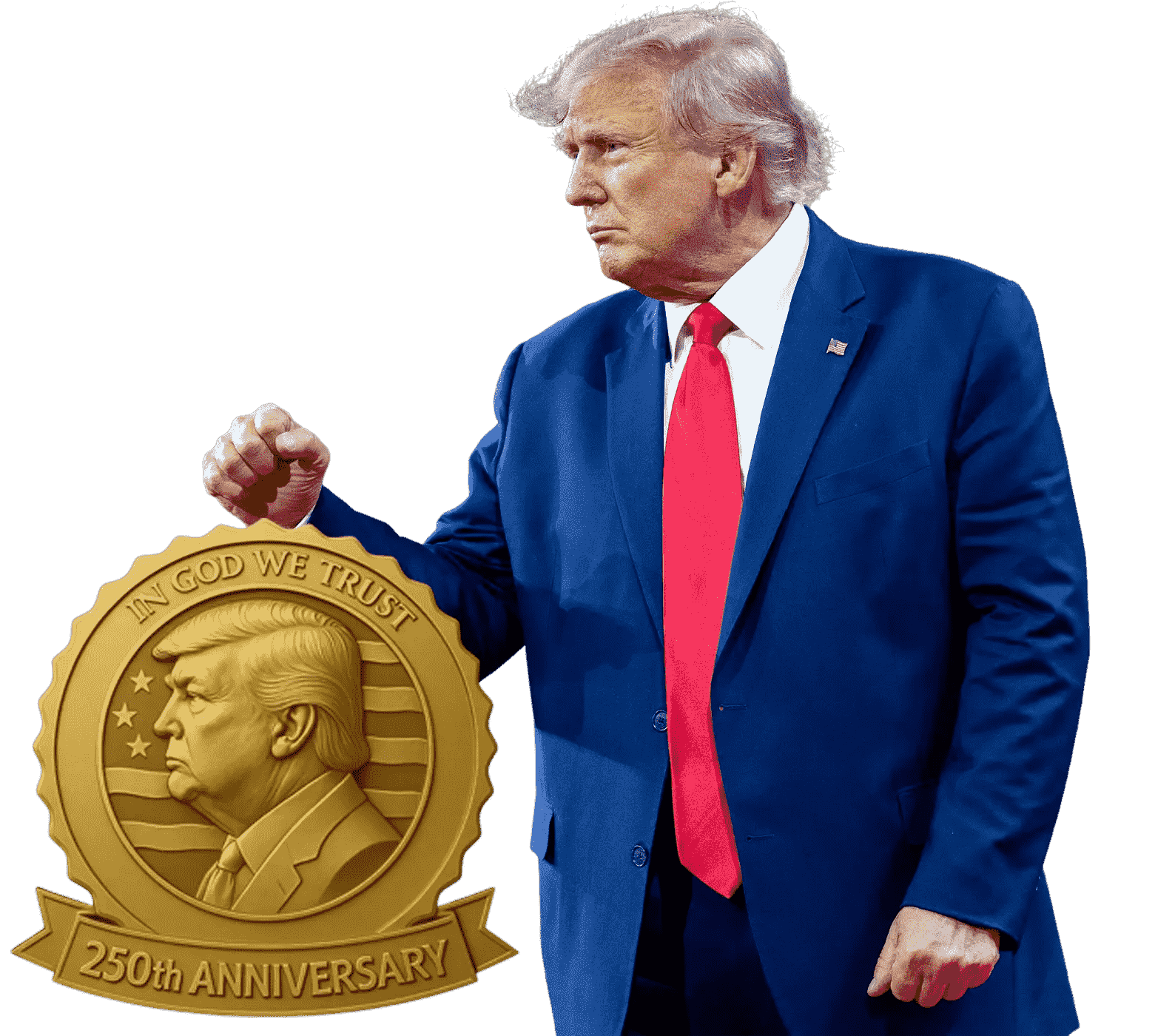 250th Anniversary Trump Golden Badge